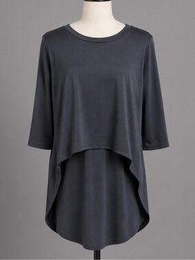 Annette Gray Double Front Long Shirt / Dress sz M